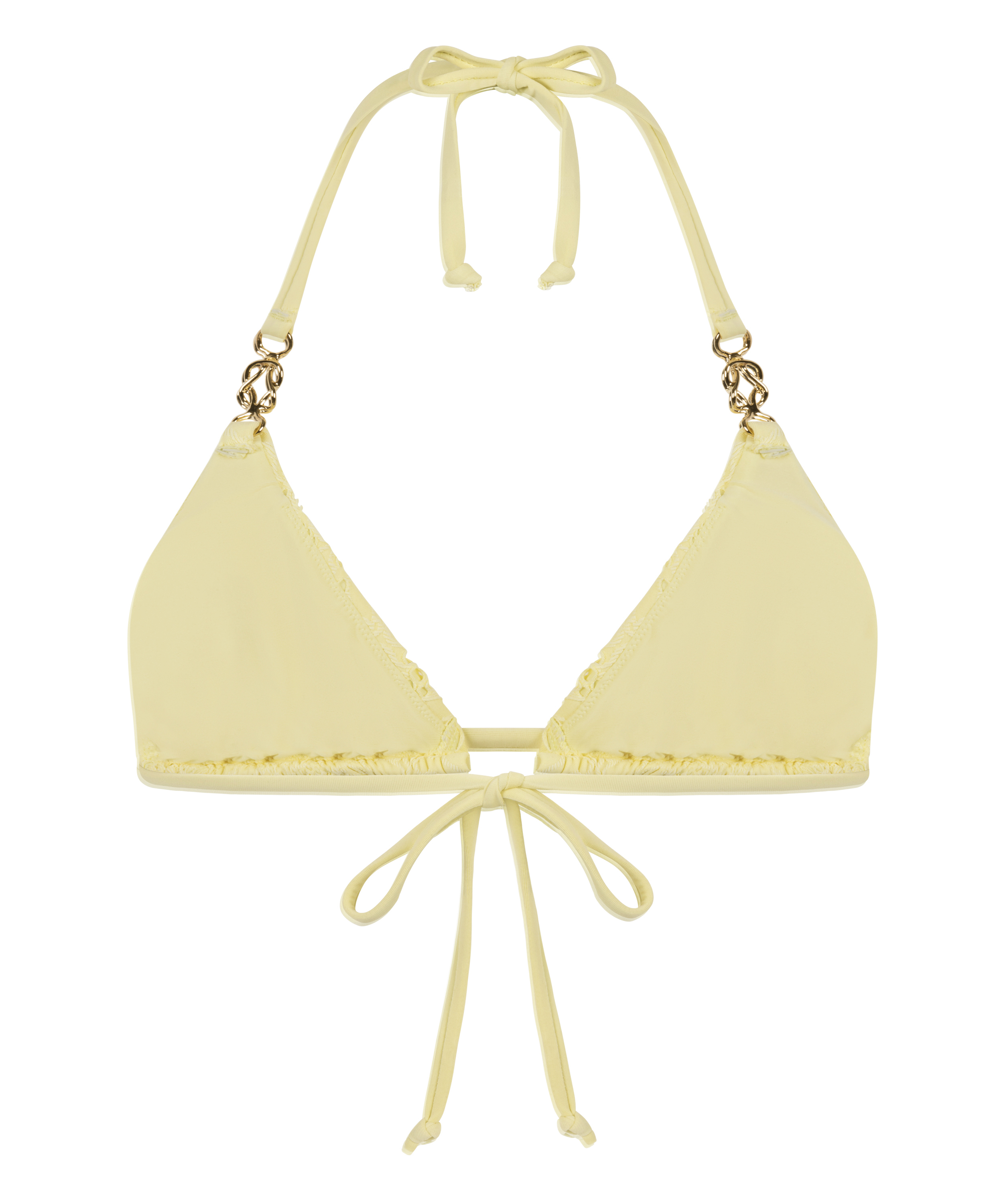 Crochet triangle Bikini Top, Jaune, main