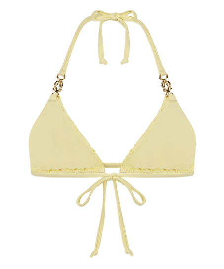 Crochet triangle Bikini Top, Jaune