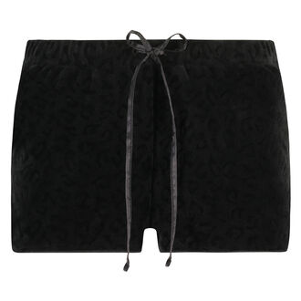Short Velours Leopard, Zwart