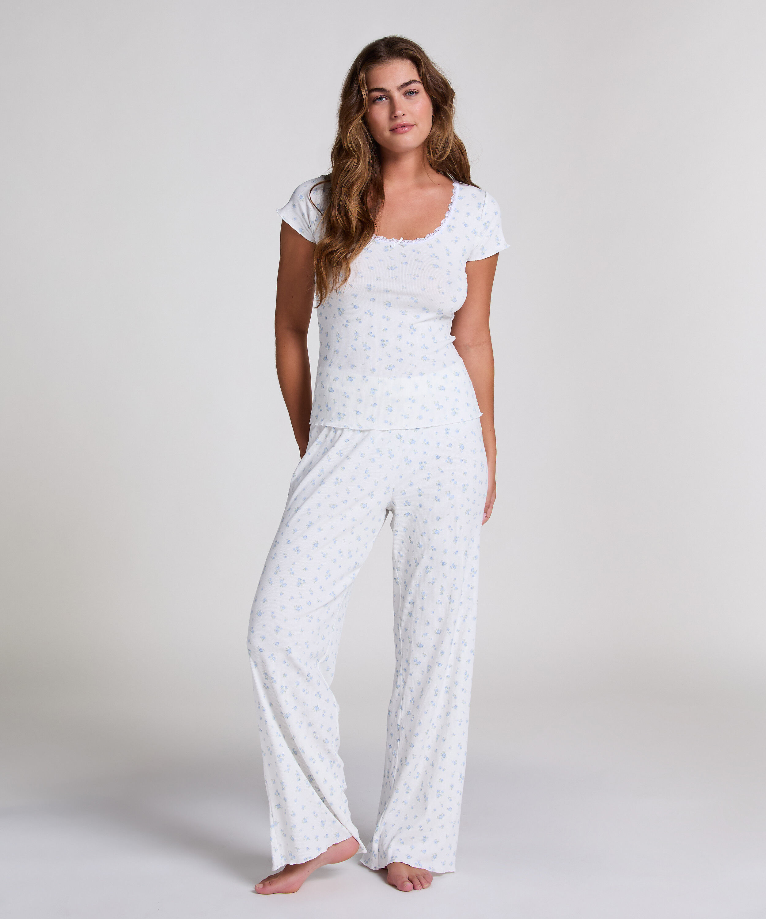 Ensemble pyjama côtelé, Bleu