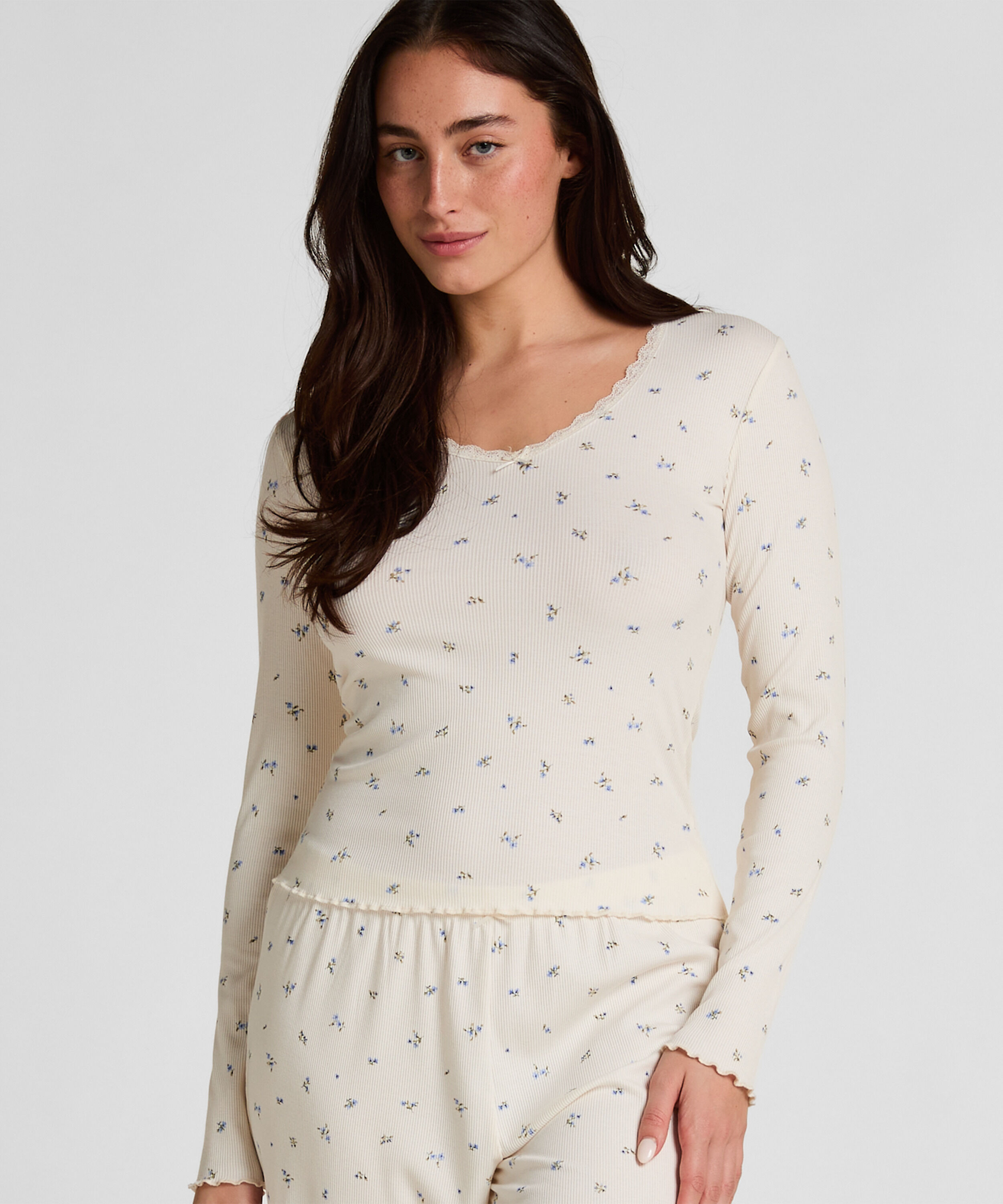 Daisy Pyjama Top, Wit Daisy Pyjama Top, Wit