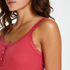 Singlet top cami rib lace, Rood