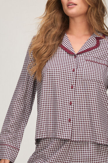 Hunkemöller Pyjama Set Poplin Ruffle Paars