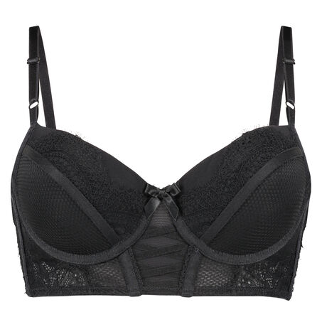 Voorgevormde longline beugel bh Valentina, Zwart