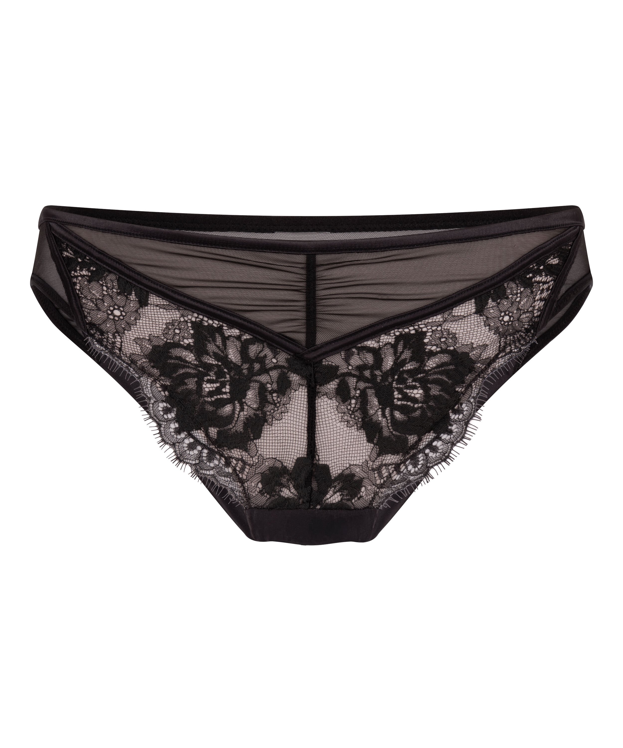 Culotte br&eacute;silienne jambe haute Cynthia, Noir