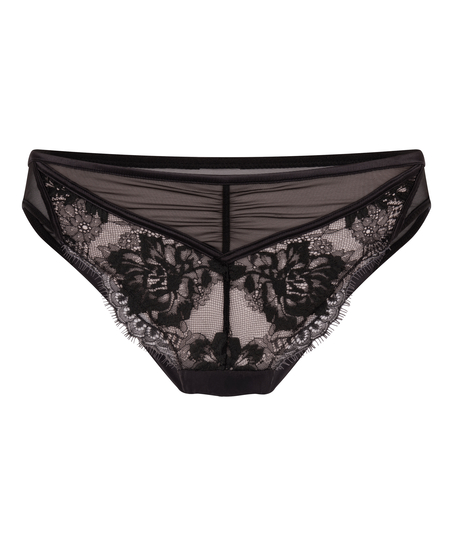 Culotte br&eacute;silienne jambe haute Cynthia, Noir