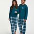 Lange pyjama set, Blauw