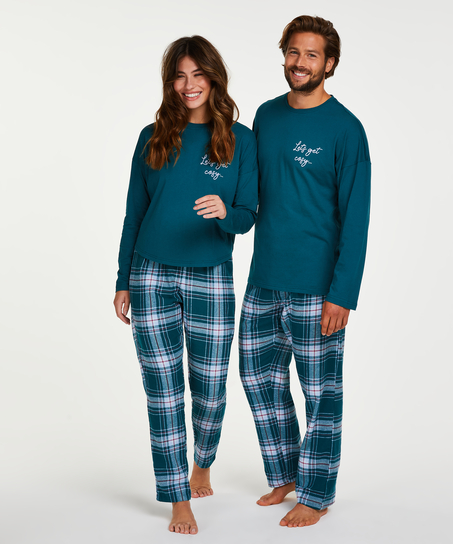 Lange pyjama set, Blauw