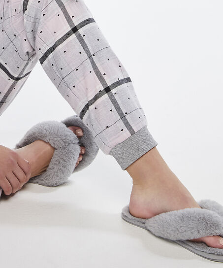 Slippers Fake Fur, Grijs