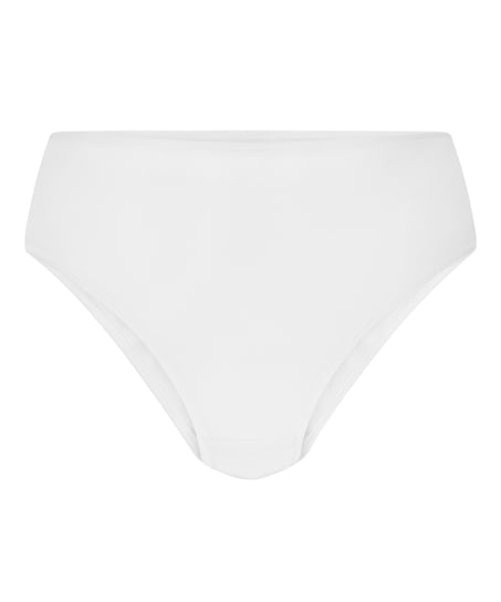 Culotte br&eacute;silienne jambe haute coton, Blanc