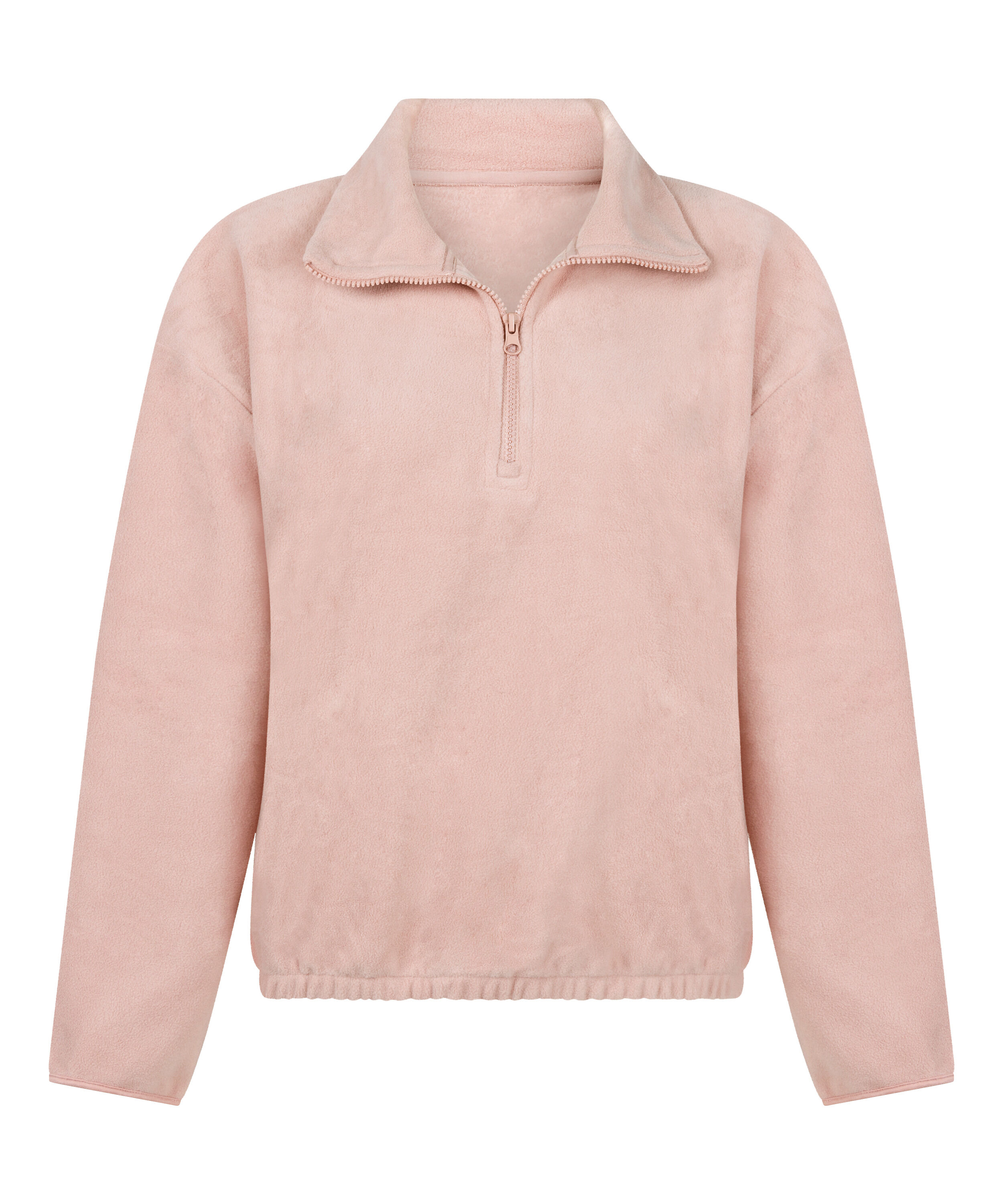 Sportieve fleece top met rits, Roze