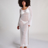 Robe maxi en crochet, Blanc