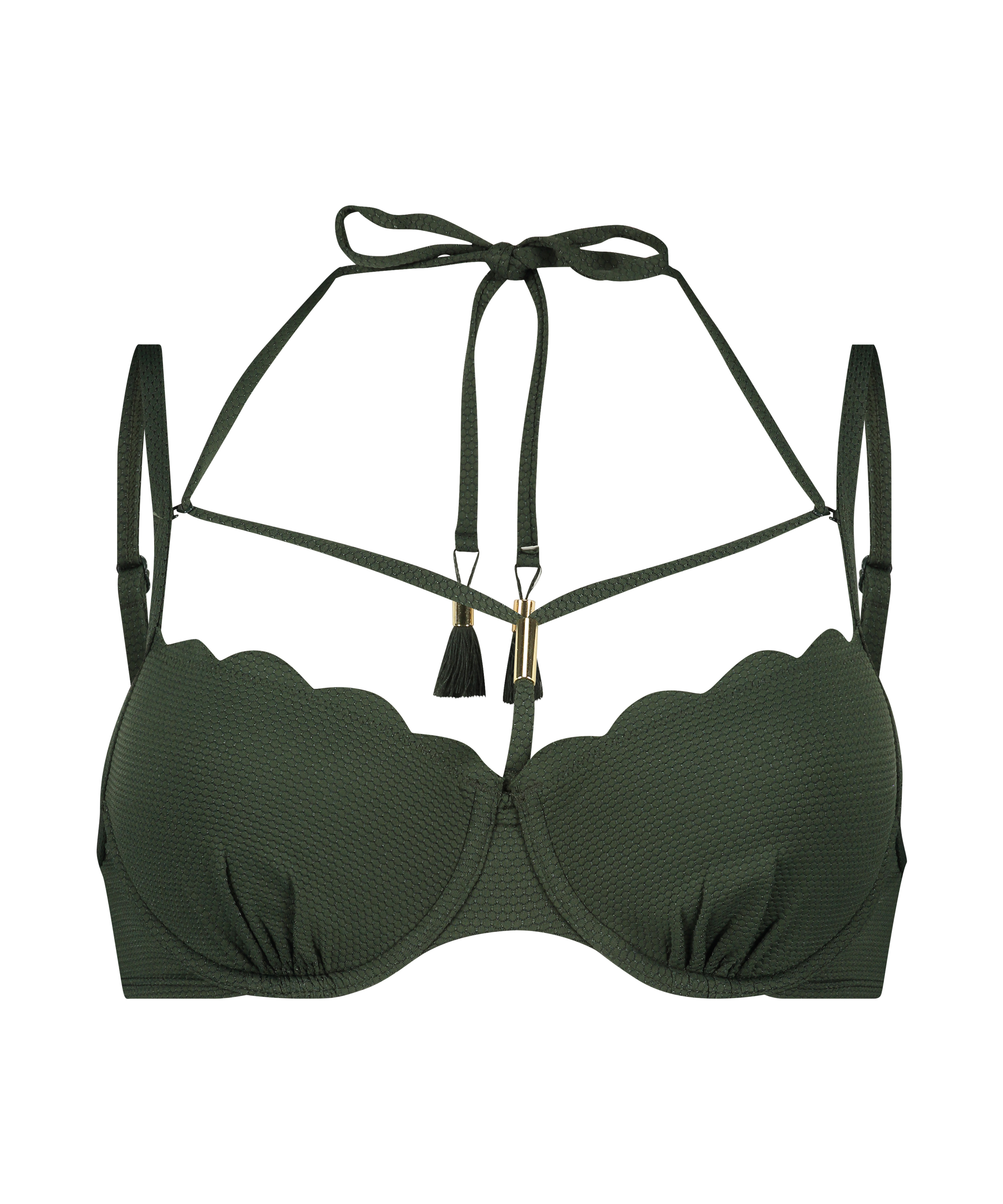 Haut de bikini &agrave; armatures pr&eacute;form&eacute; Scallop Glam, Vert, main