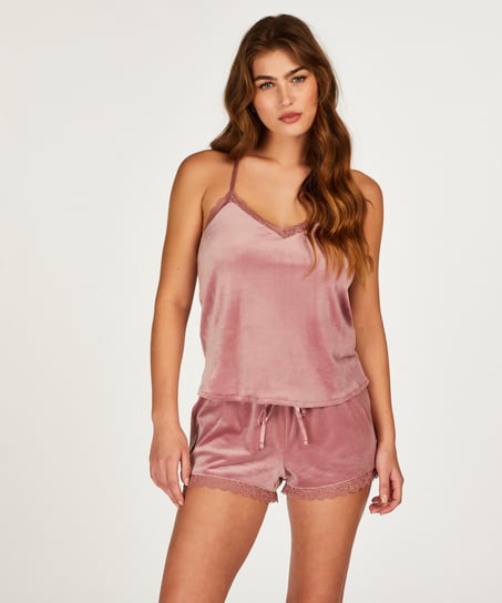 Top Velours Lace, Rose