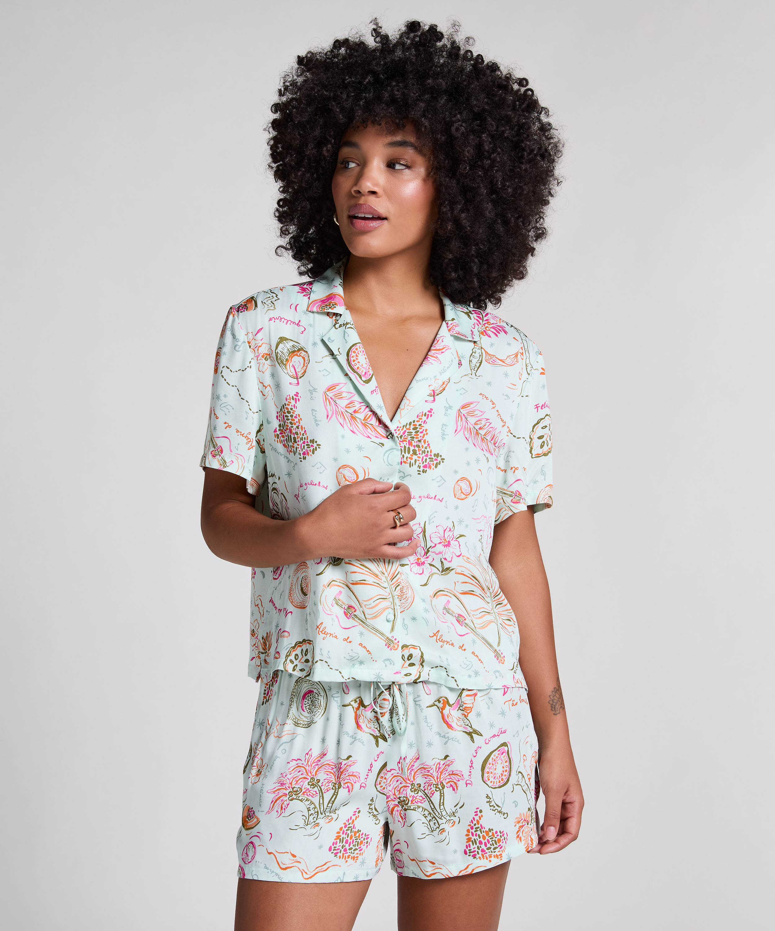 Veste en satin, Vert, main