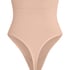 String taille haute à gaine sculptante sans coutures mise en forme, Beige
