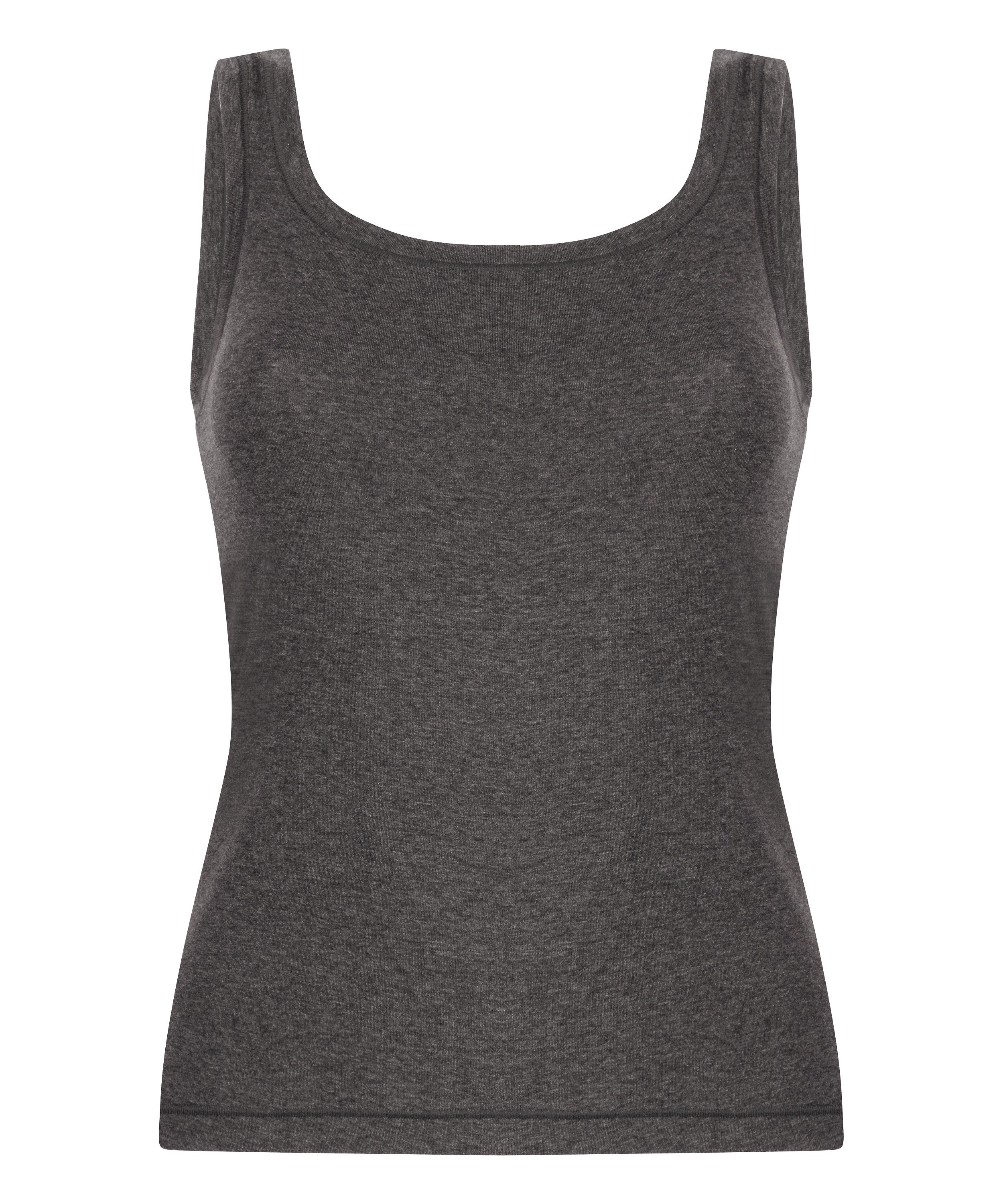 Singlet Tanktop van zachte katoen, Grijs, main