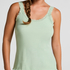 Rib Jersey Singlet met Kant, Groen