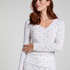 Haut de pyjama &agrave; manches longues Pointelle, Blanc