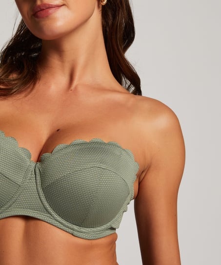 Haut de bikini à armatures à effet push-up préformé Scallop Taille A - E, Vert