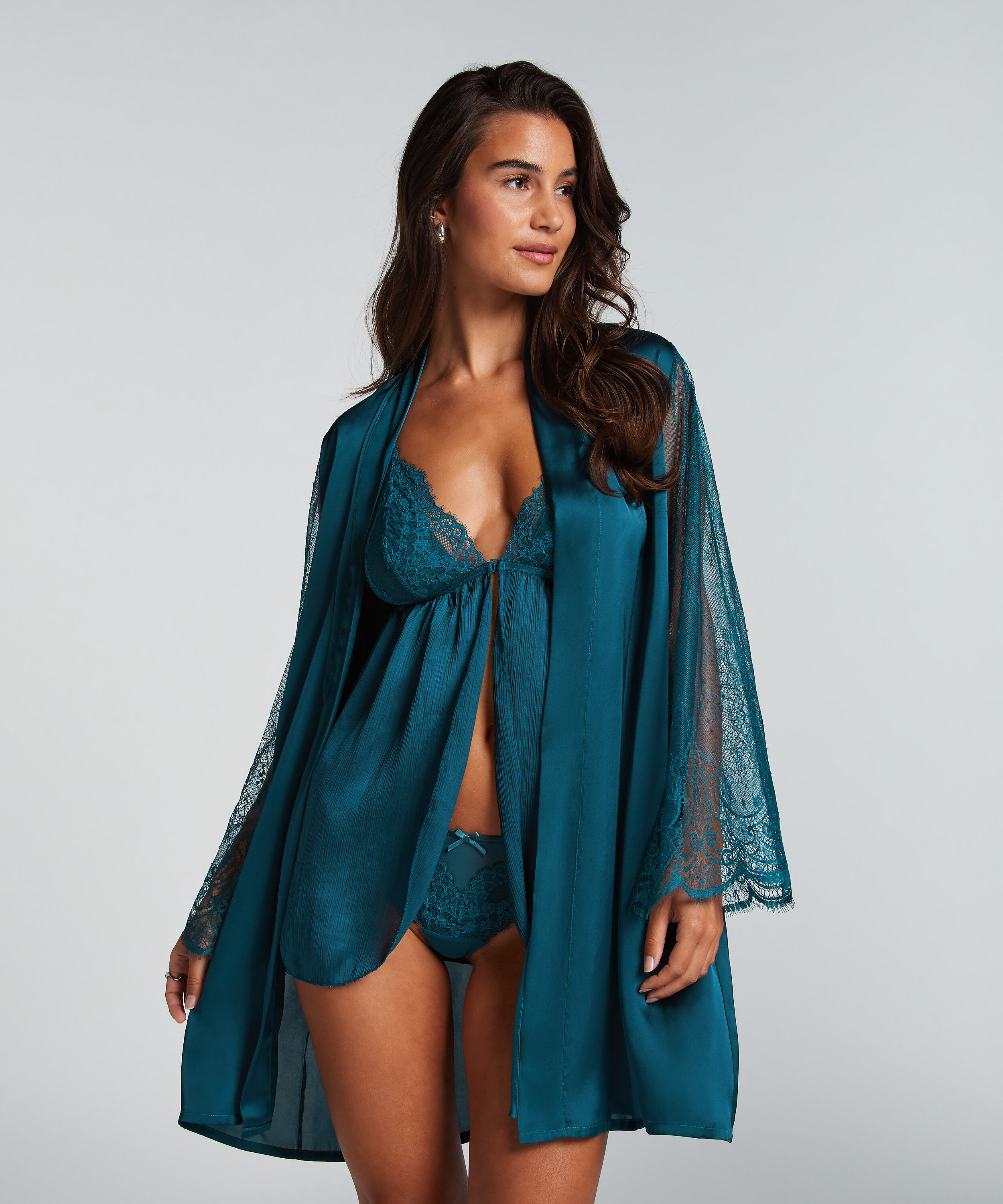 Kimono Satin, Blauw