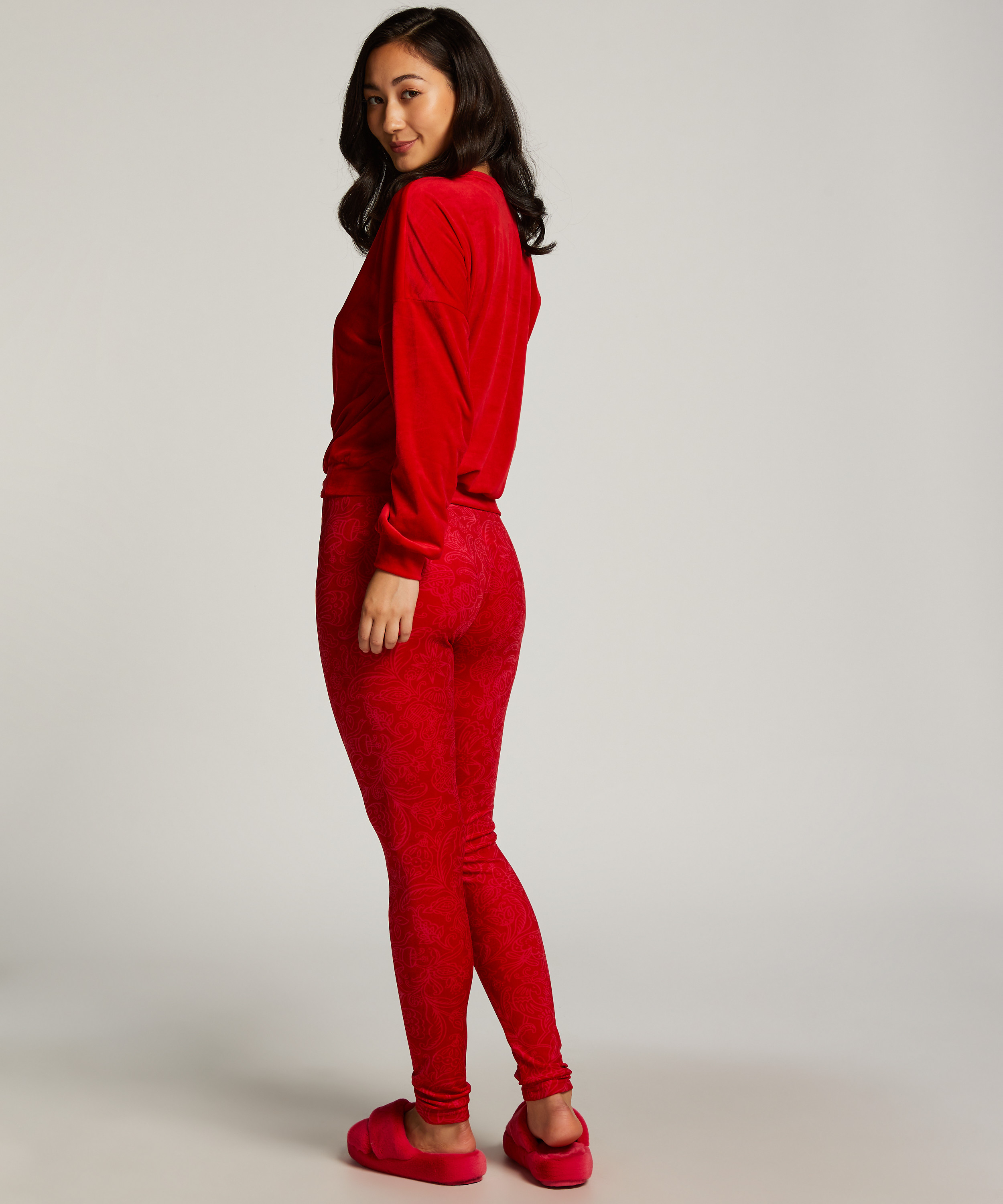 Legging Velours, Rood, main