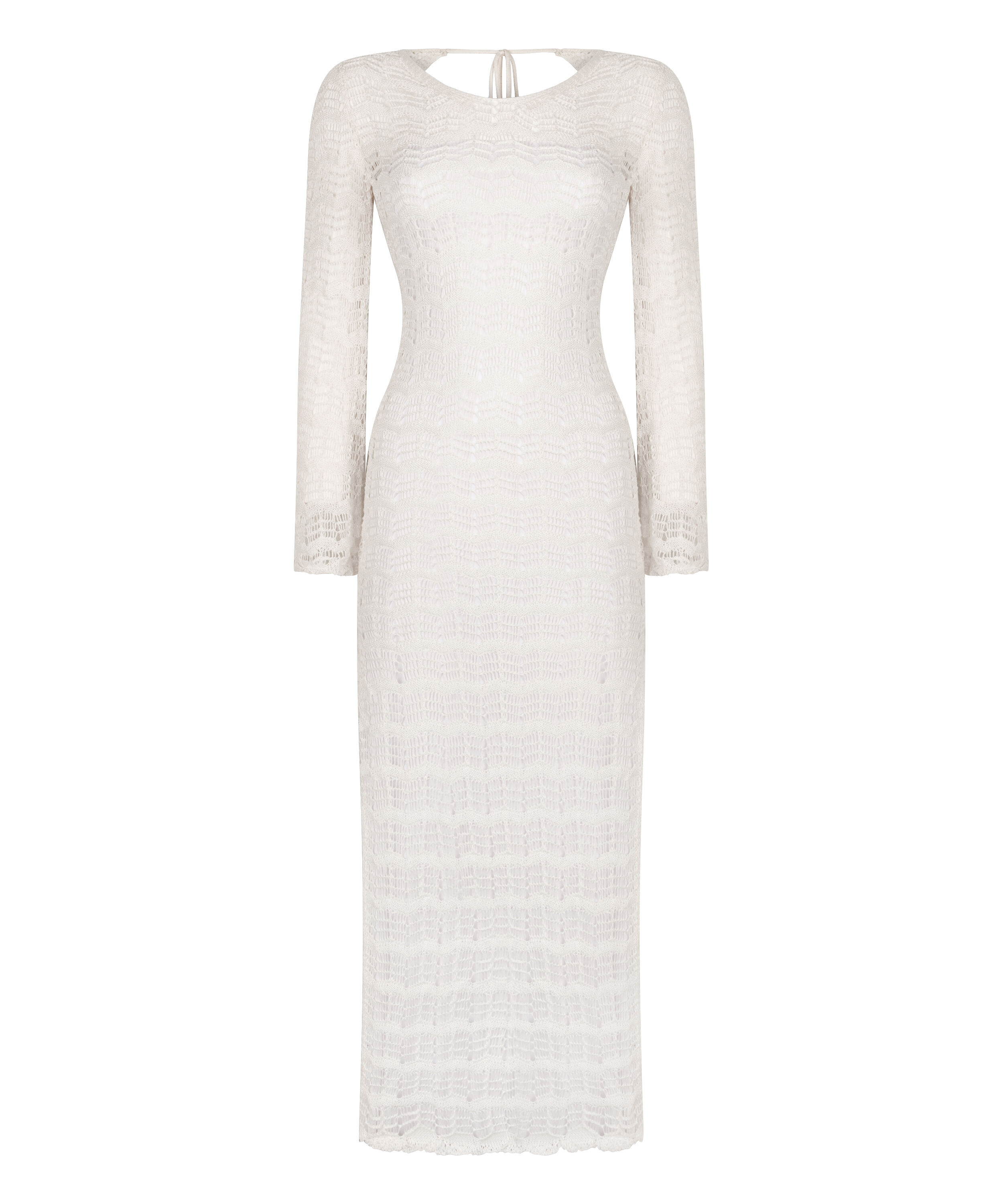 Robe maxi en crochet, Blanc
