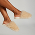 Pantoffels Fake Fur, Beige