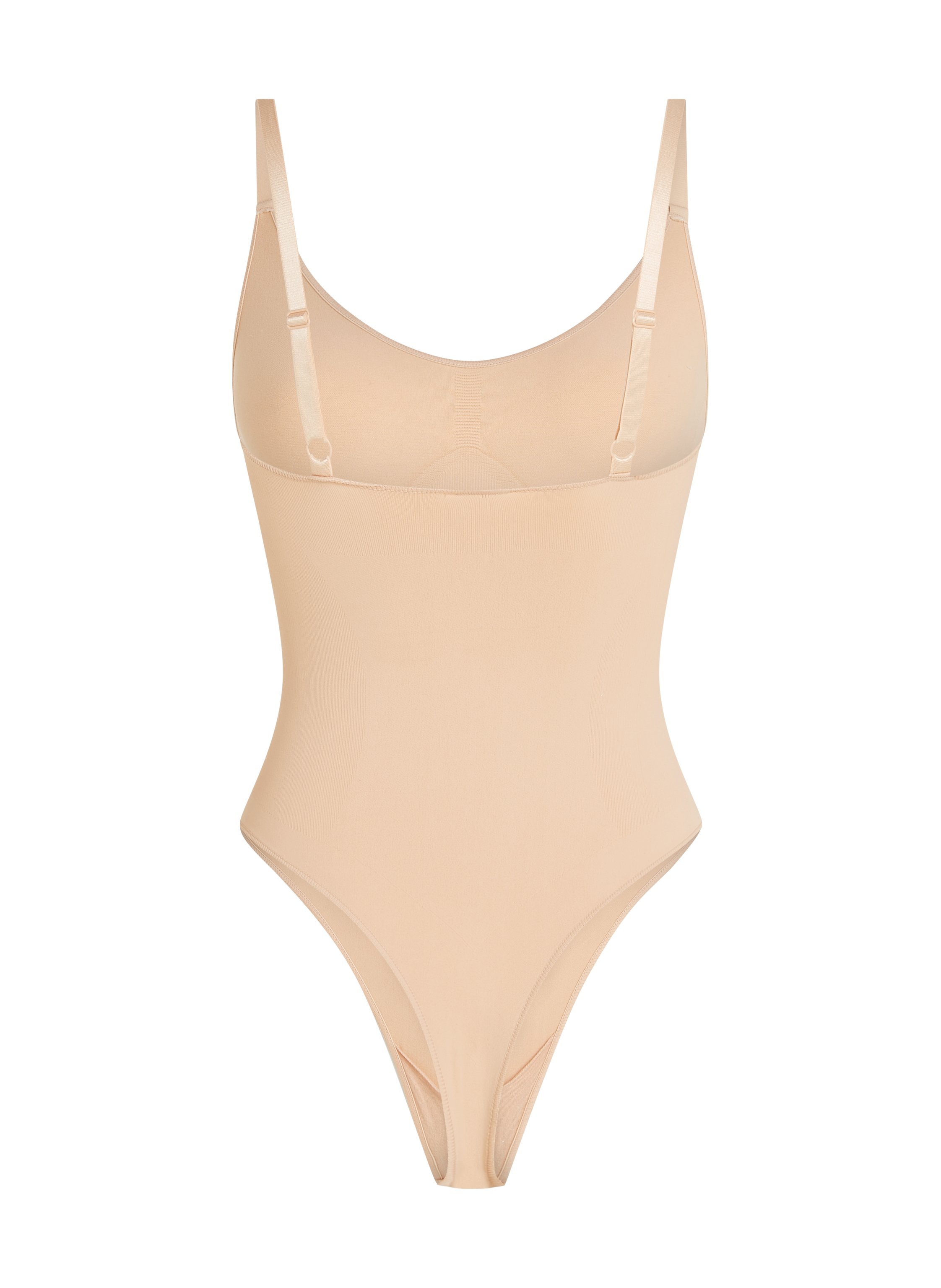 Naadloze corrigerend hoog uitgesneden body, Beige, main