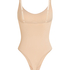Naadloze corrigerend hoog uitgesneden body, Beige