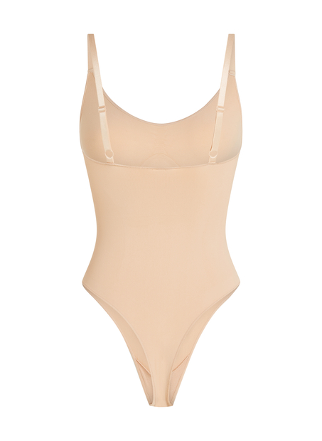 Naadloze corrigerend hoog uitgesneden body, Beige