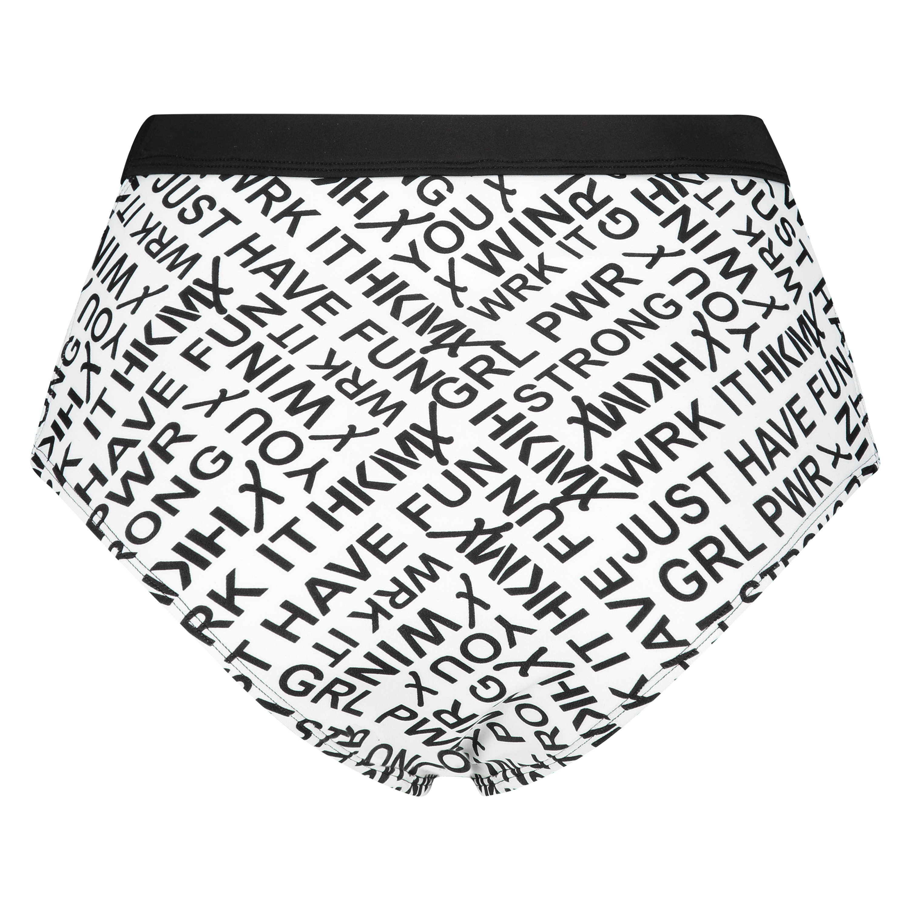 Bas de bikini taille haute coquin HKMX, Blanc, main