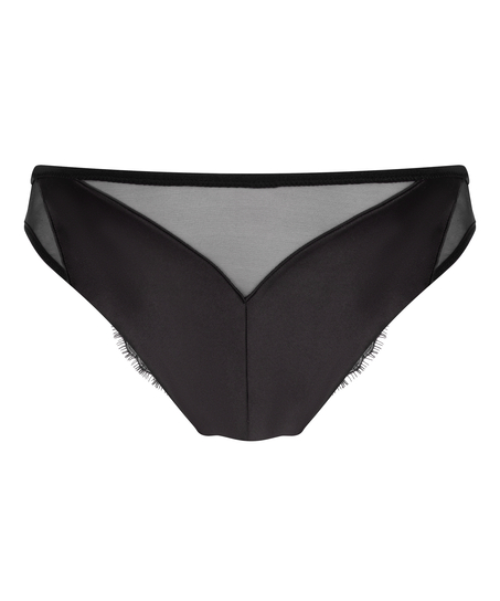Culotte br&eacute;silienne jambe haute Cynthia, Noir
