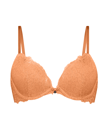 Voorgevormde push-up beugel bh Marine, Oranje