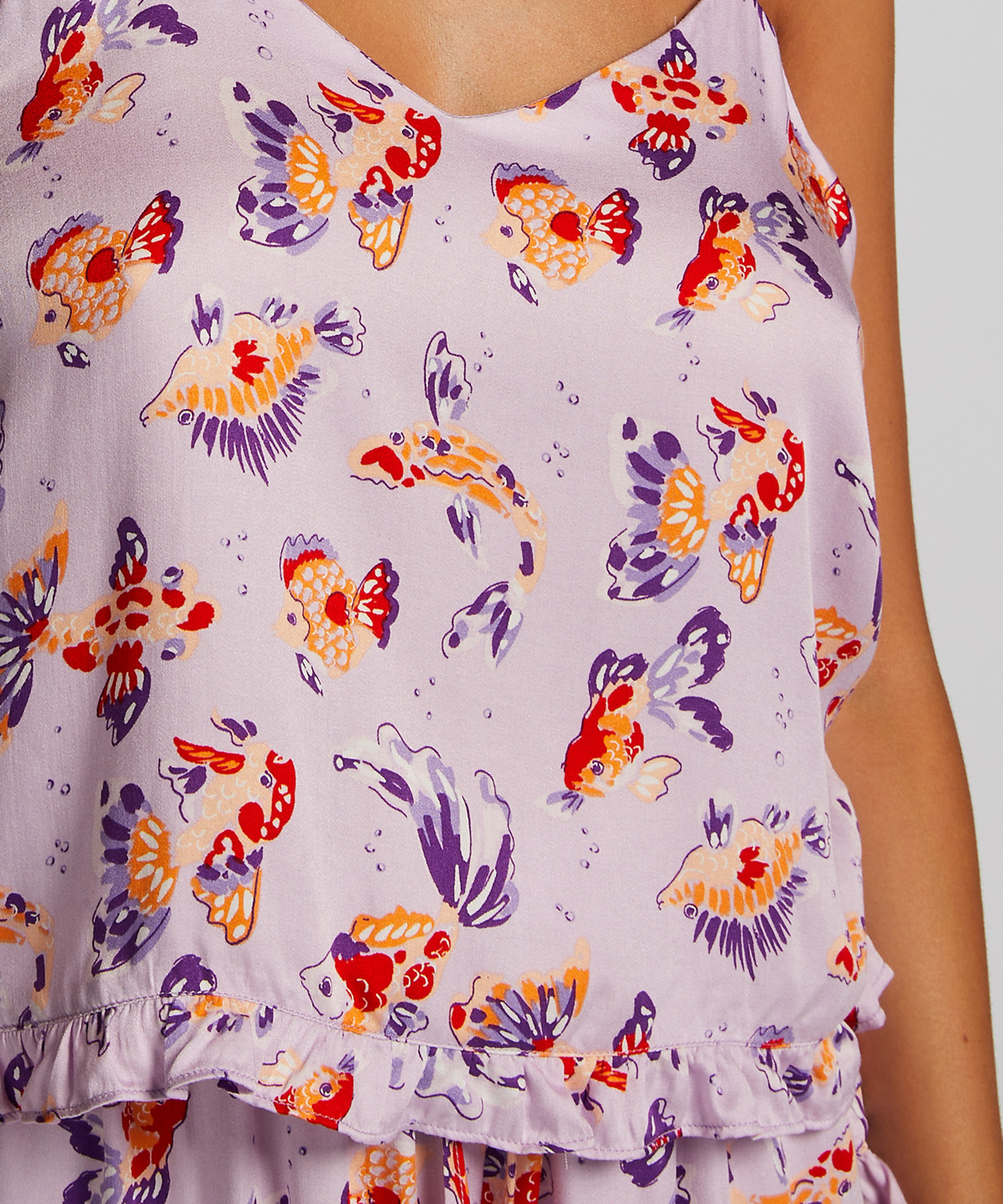 Cami top Satin, Paars, main