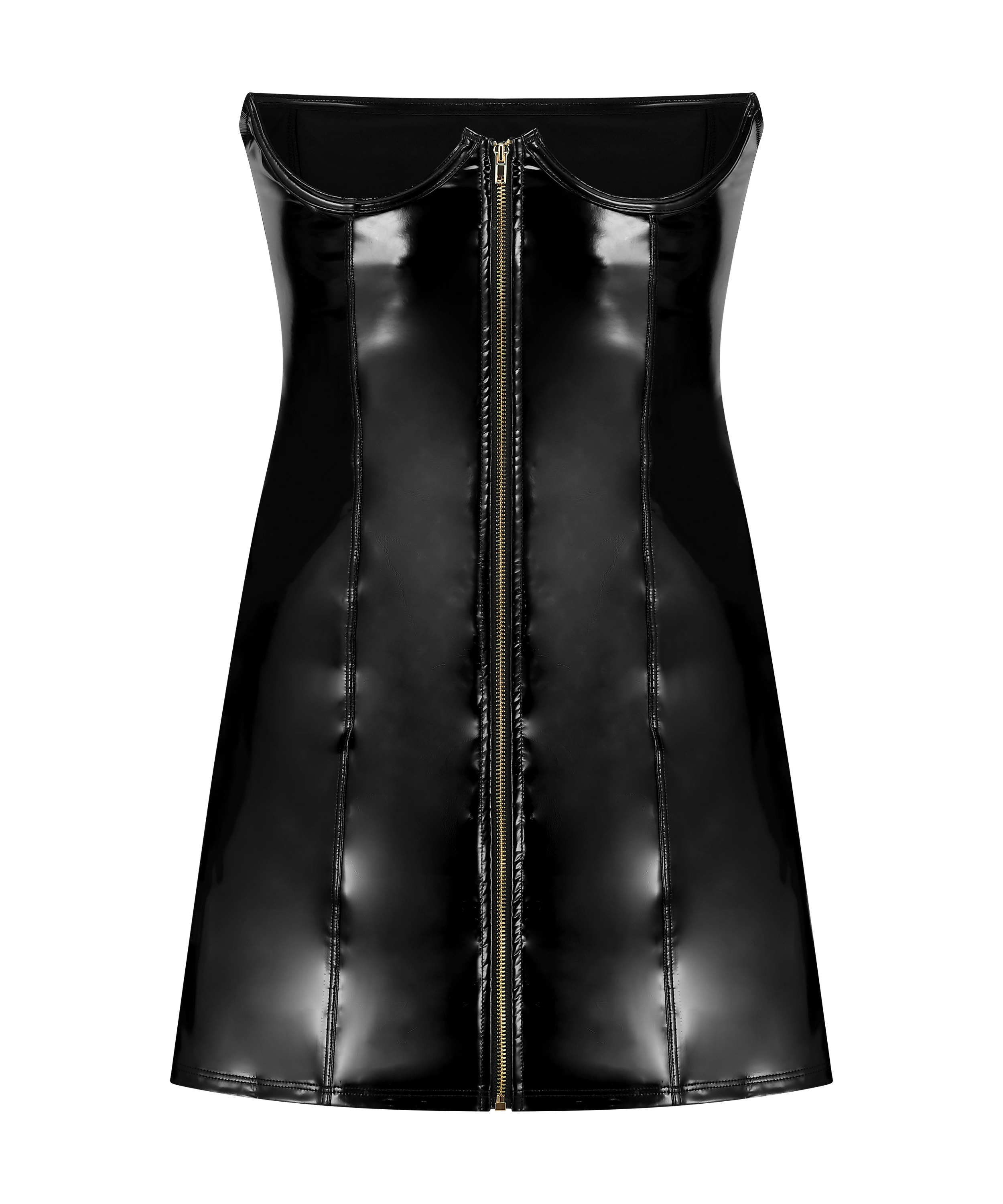 Slipdress met beugel, Zwart, main