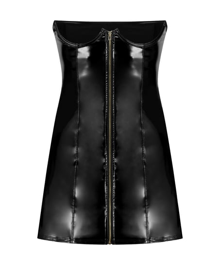 Slipdress met beugel, Zwart