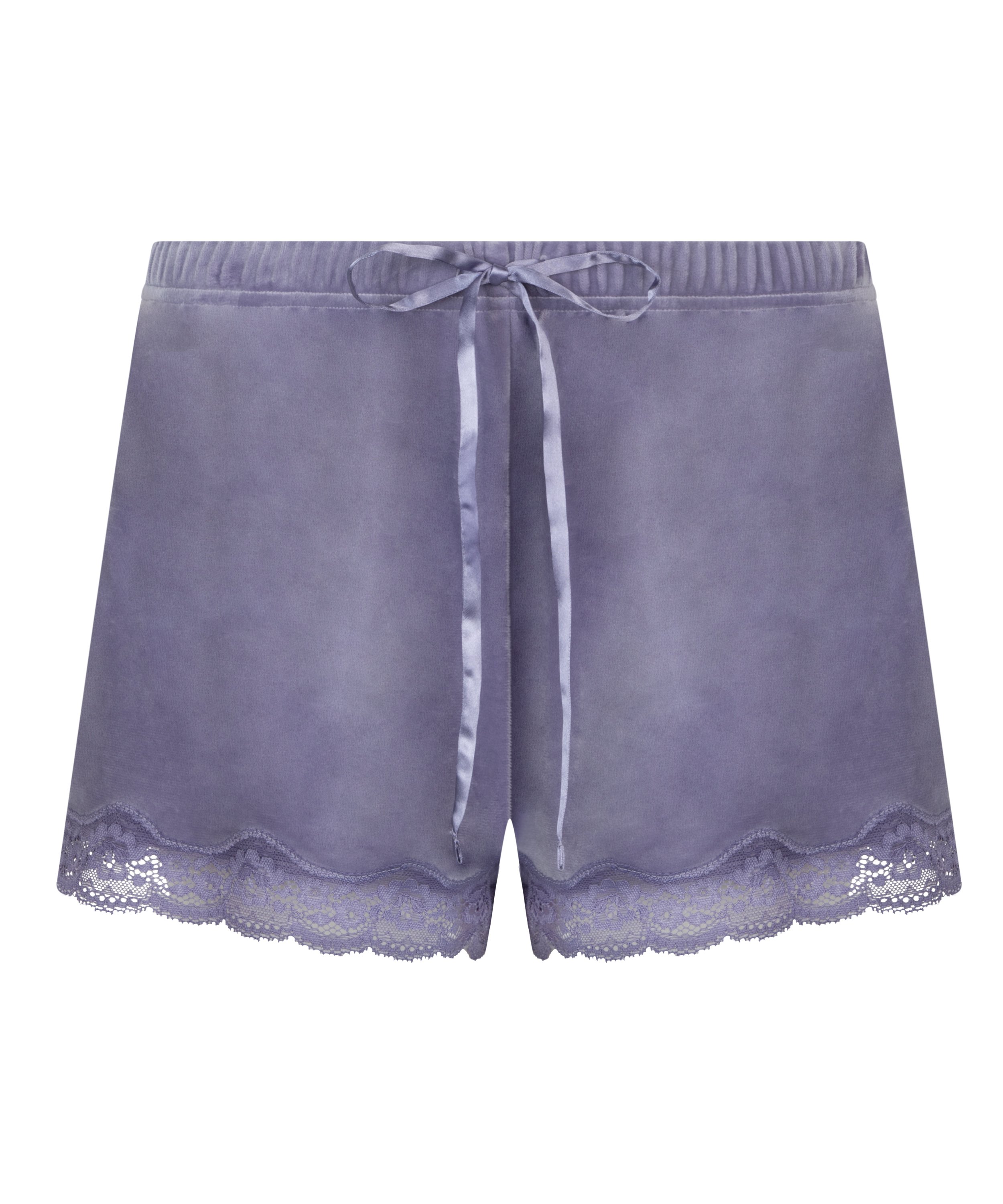 Short velours dentelle, Pourpre, main