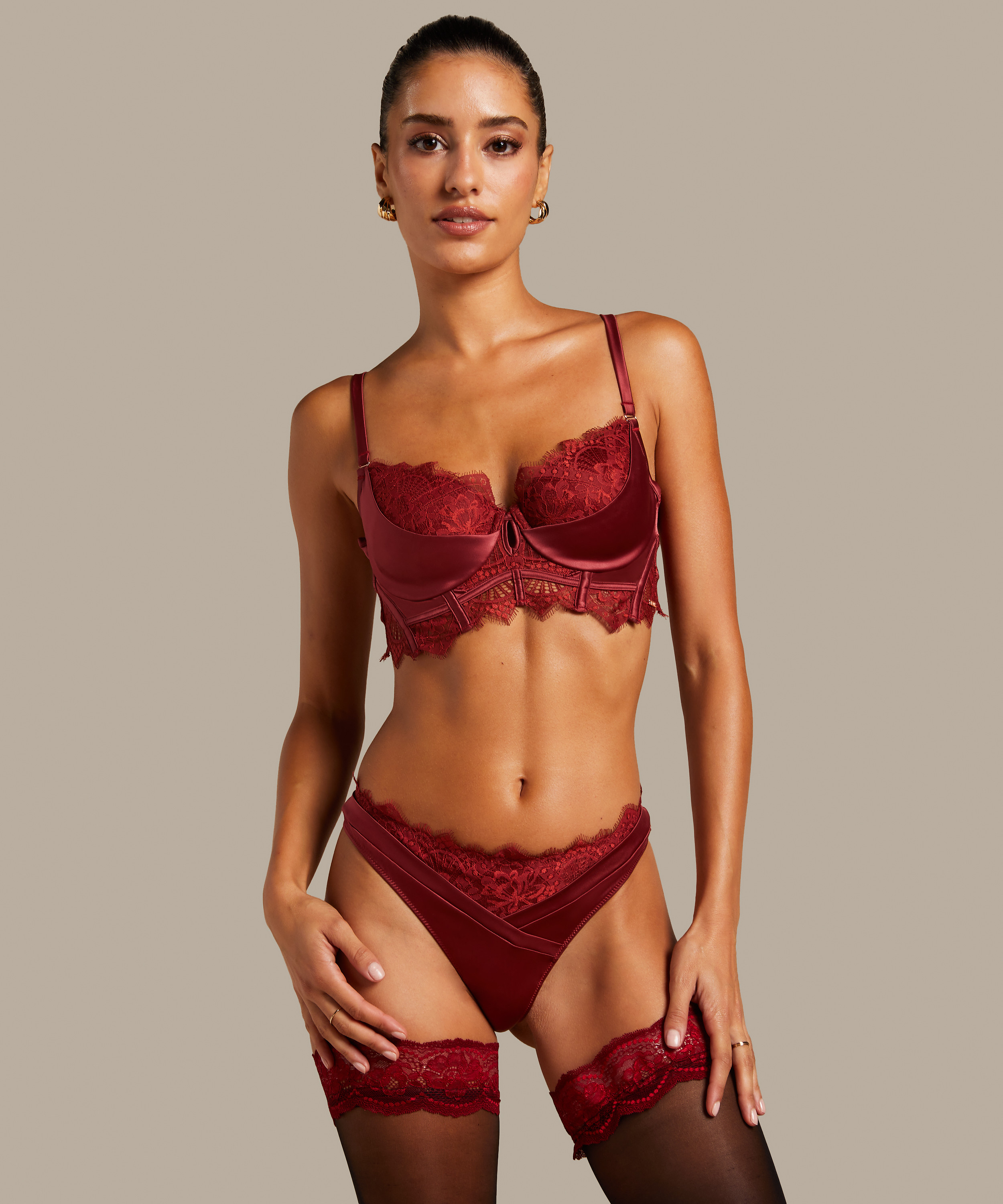 Voorgevormde longline beugel bh Zoe, Rood, main