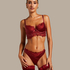 Voorgevormde longline beugel bh Zoe, Rood