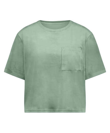Top Velours Pocket, Groen