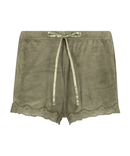 Short velours dentelle, Vert