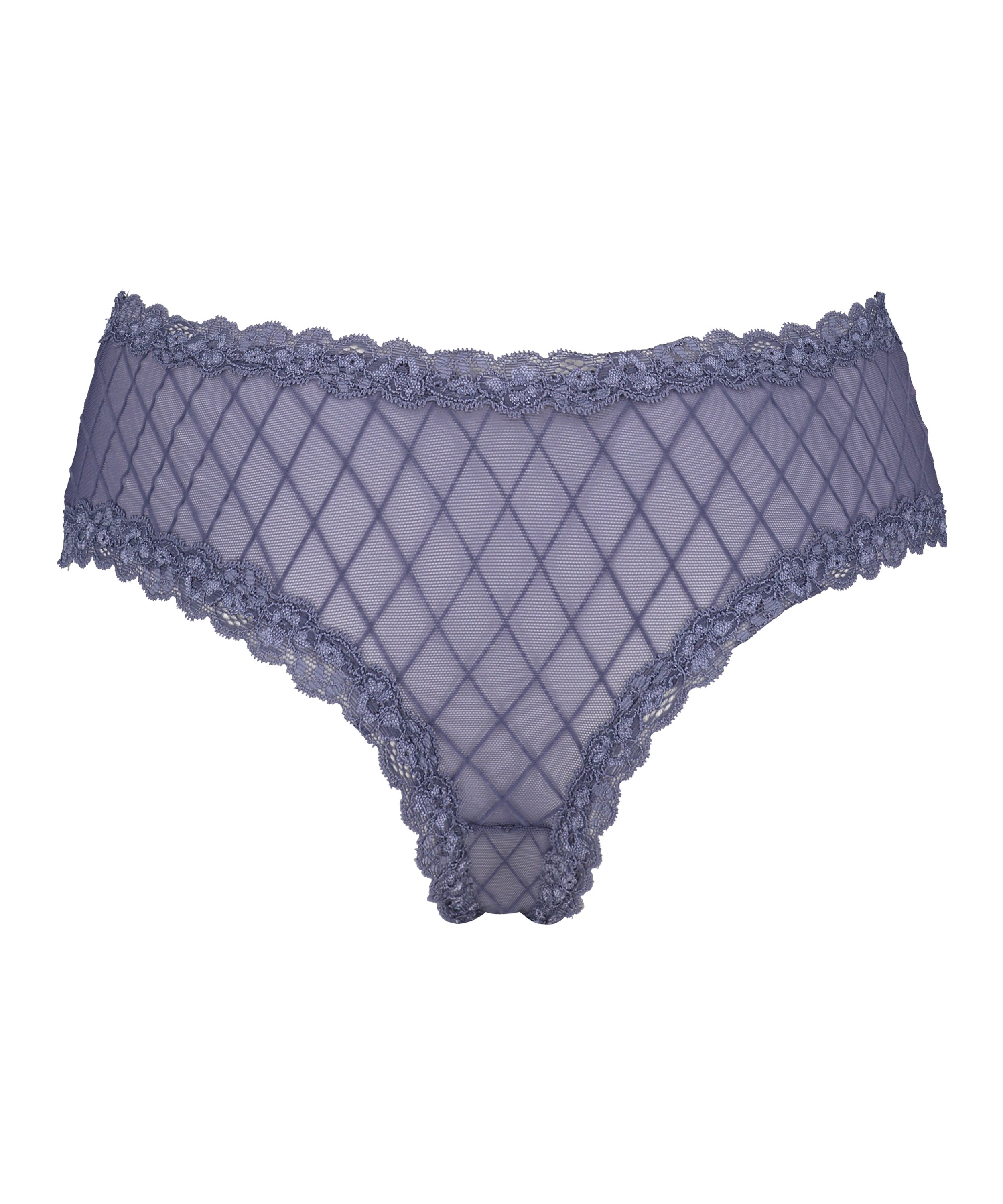 Slip brésilien V-shape mesh, Bleu, main