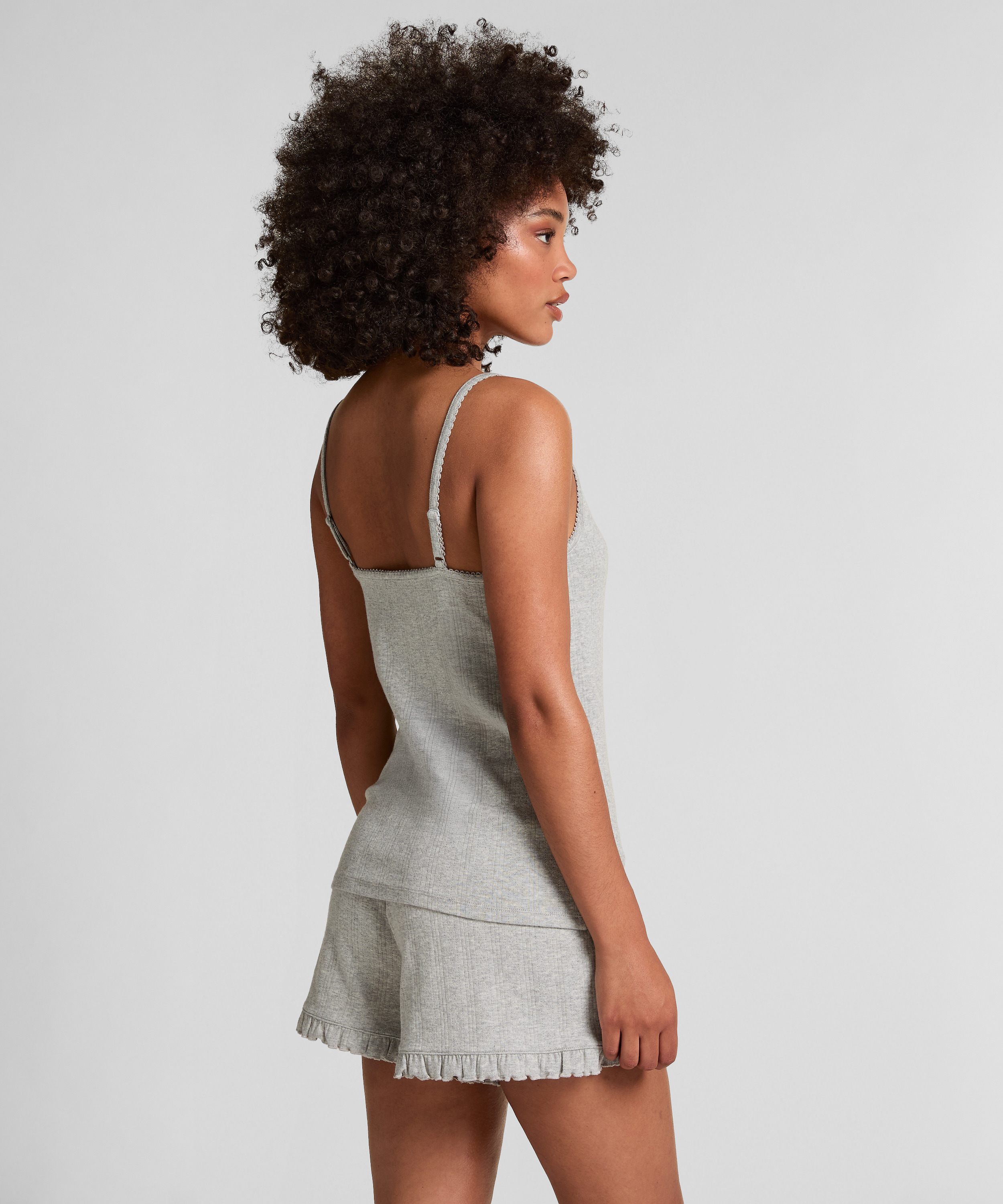 Short Pointelle, Gris, main