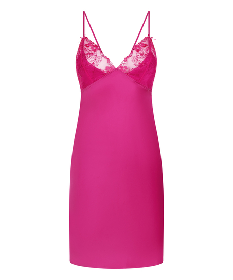 Nuisette en satin Peonie, Rose