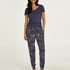 Tall pyjamabroek Ditzy Floral, Blauw