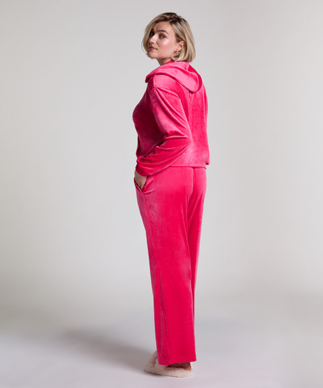 Hoodie jas Velours, Roze