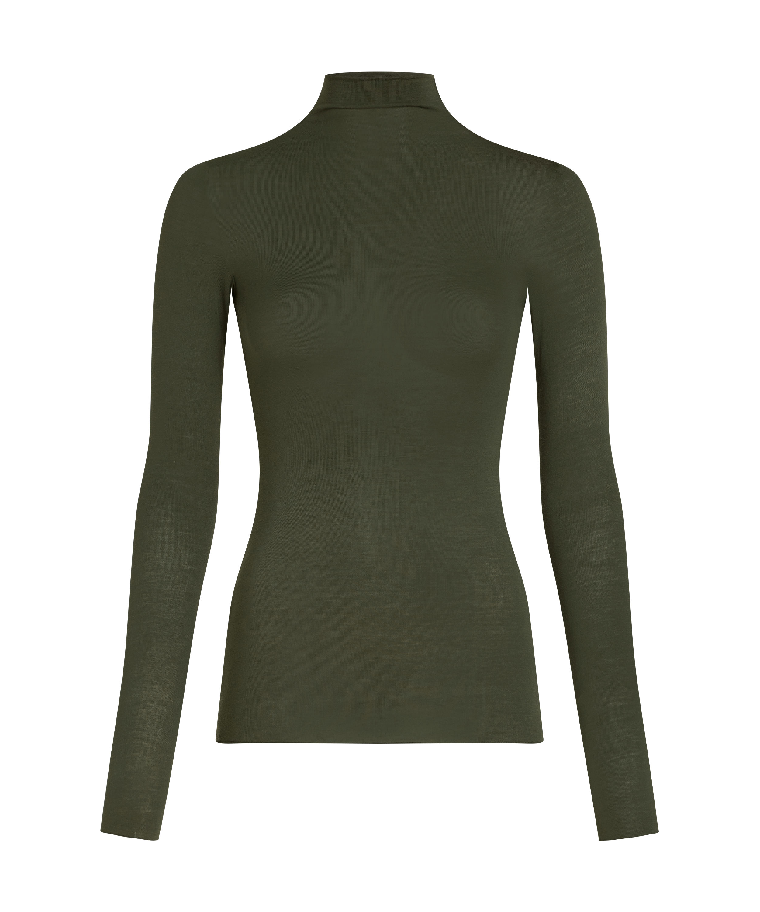 super soft Turtleneck shirt met Cashmere, Groen, main