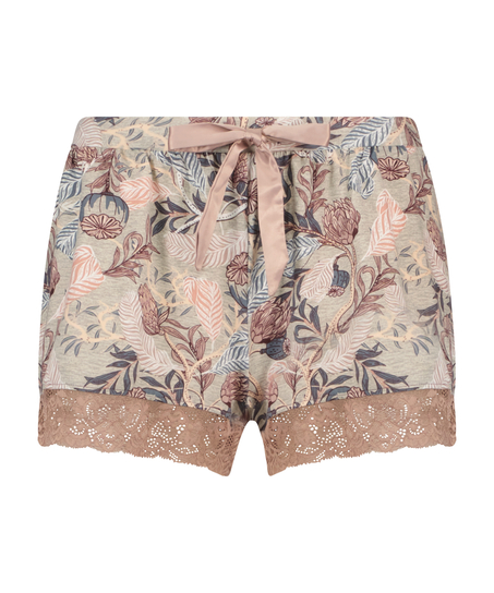 Pyjama short Jersey lace, Grijs