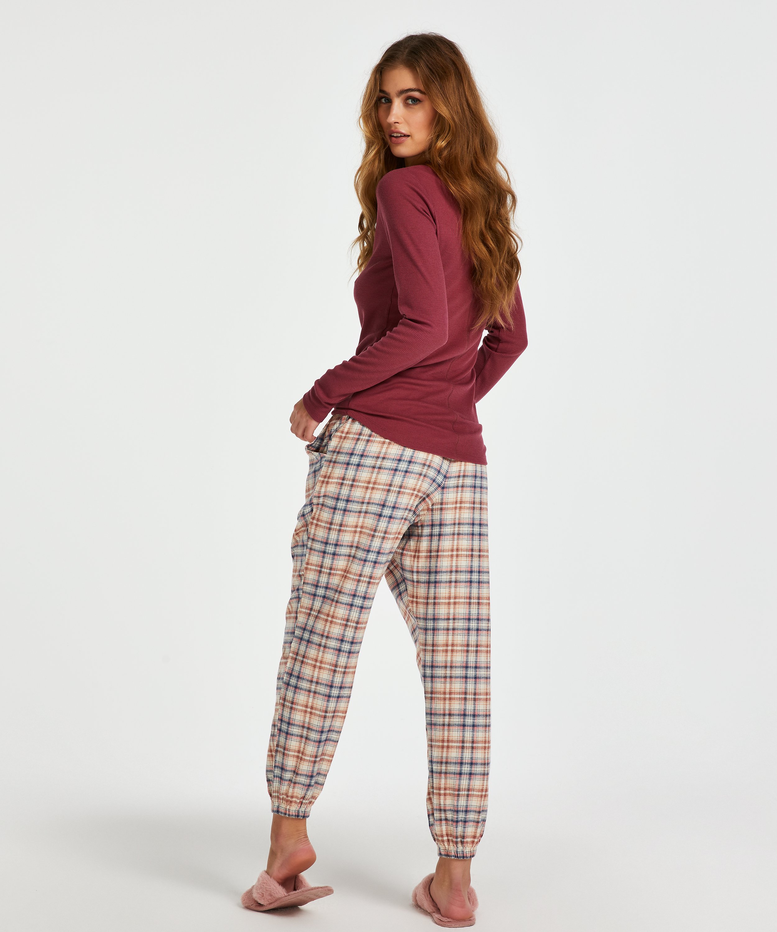Pyjamatop lange mouwen, Rood, main